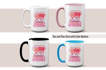 Fun "All You Need Is Love and Coffee" Valentine’s Day Mug