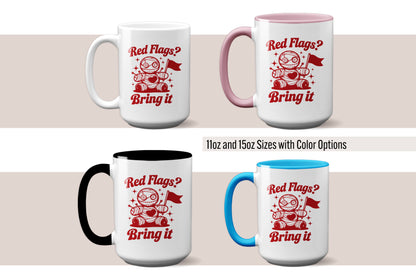 Fun "Red Flags? Bring It!" Voodoo Doll Valentine’s Day Mug