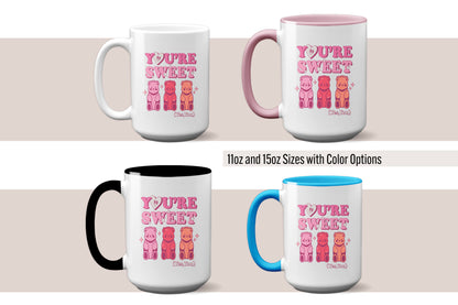 Fun "You're Sweet (Yes, You)" Gummy Bear Valentine's Day Mug