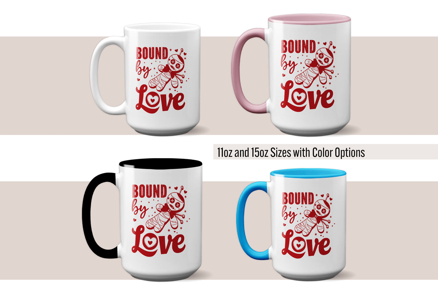 Funny "Bound by Love" Voodoo Doll Valentine’s Day Mug