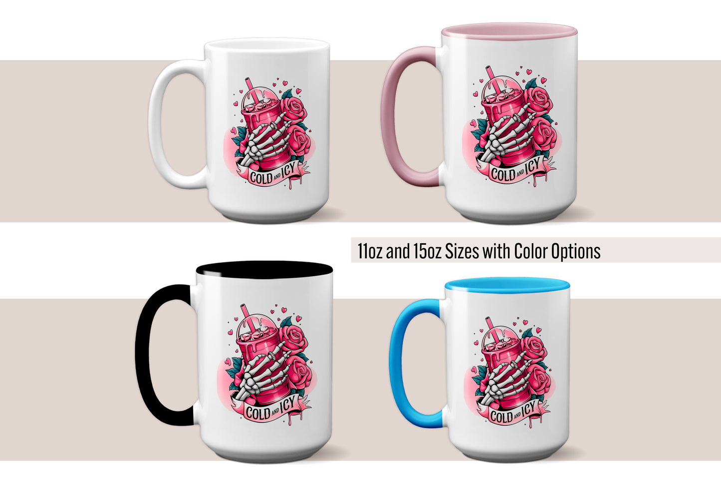Funny "Cold and Icy" Skeleton Hand Valentine’s Day Mug