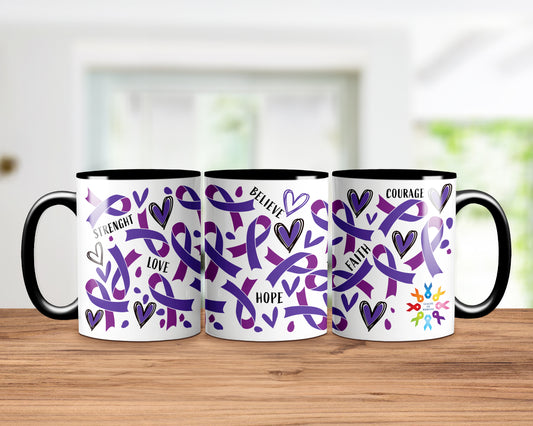 Ovarian Cancer - Purple Affirmation Coffee Mug