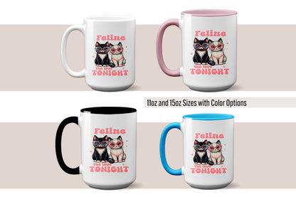 Cat Lover "Feline the Love Tonight" Mug with Cats