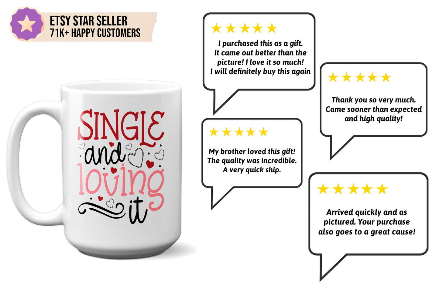 Fun "Single and Loving It" Valentine’s Day Mug