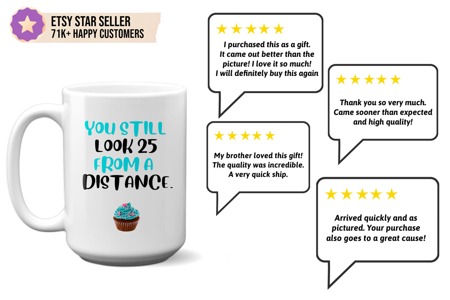 Funny "You Still Look 25 From a Distance" Mug