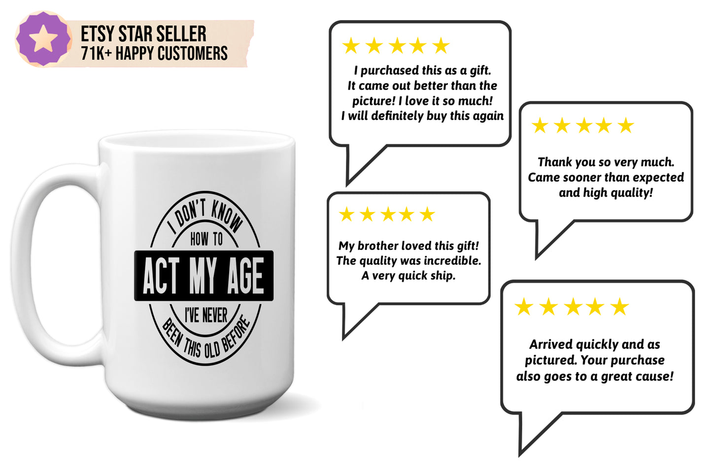 Funny "I Don't Know How to Act My Age - I've Never Been This Old Before" Mug