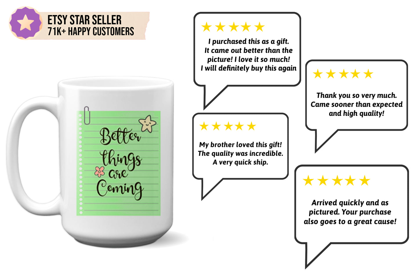 Inspirational "Better Things Are Coming" Mug