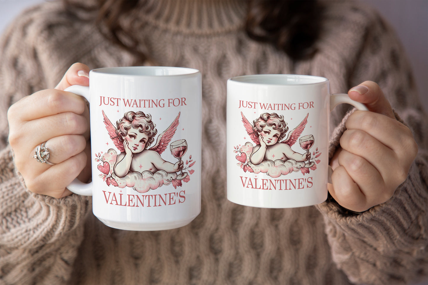 Cute "Just Waiting for Valentine’s" Mug