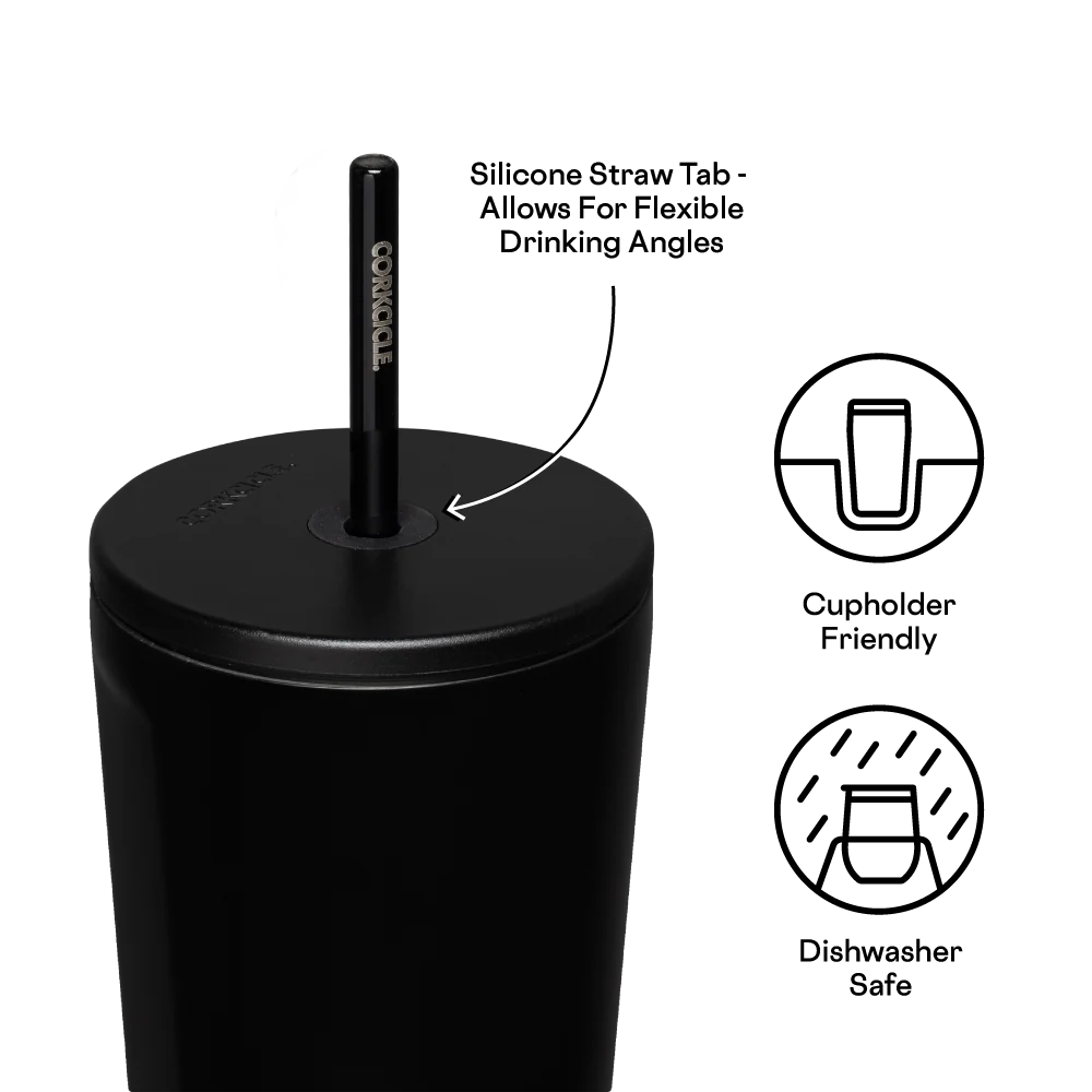 Laser Engraved Corkcicle 24 oz Cold Cup Tumbler with Straw