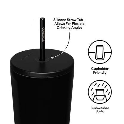 Laser Engraved Corkcicle 24 oz Cold Cup Tumbler with Straw