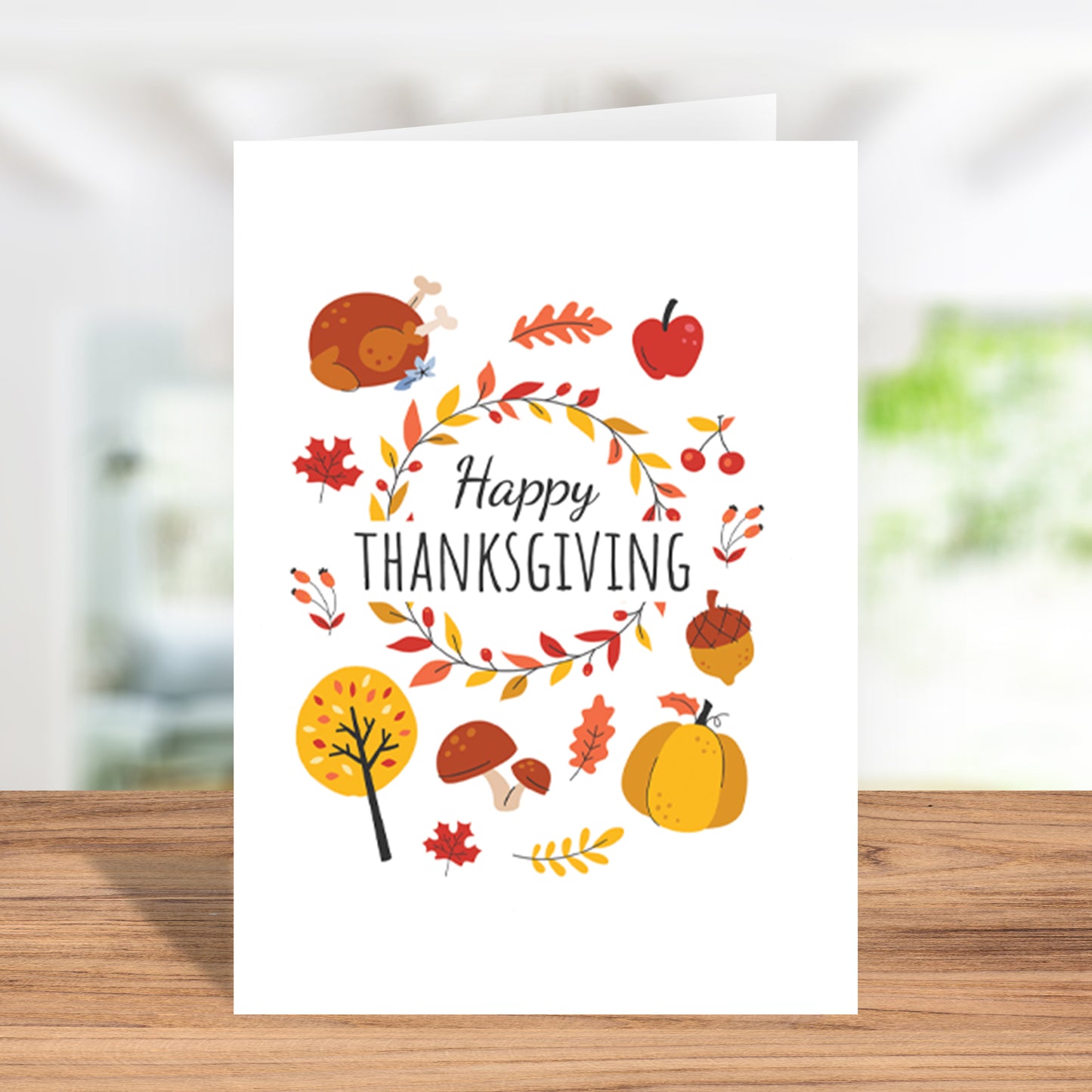 Handmade "Happy Thanksgiving" Fall Greeting Card