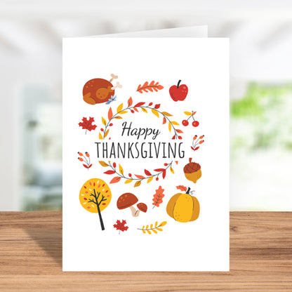 Handmade "Happy Thanksgiving" Fall Greeting Card