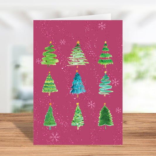 Christmas Trees Holiday Greeting Card