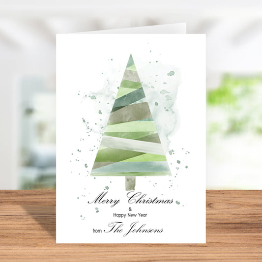 Merry Christmas, Happy New Year Custom Greeting Card