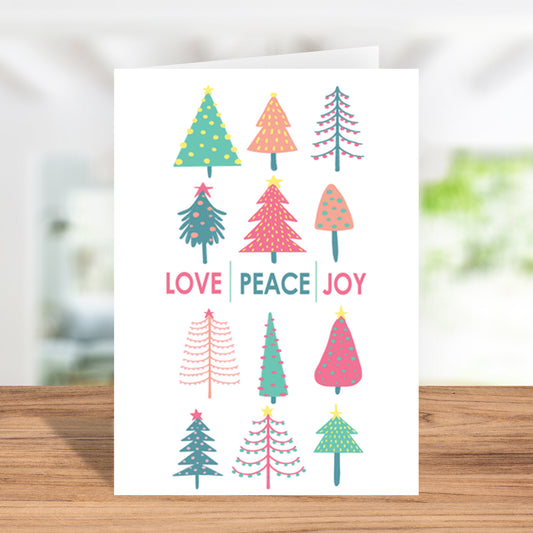 Love Peace Joy Holiday Greeting Card