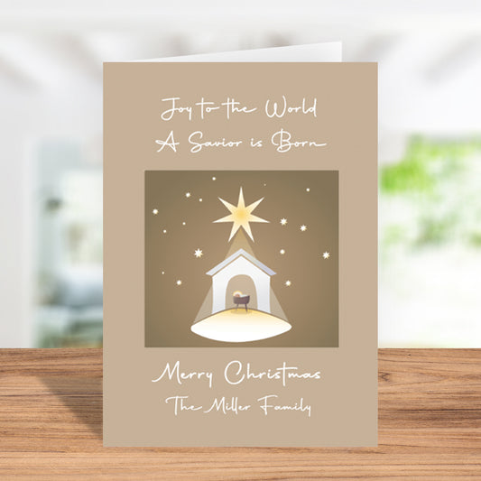 Joy To The World Custom Christmas Greeting Card