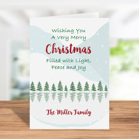 Peace and Joy Custom Christmas Greeting Card