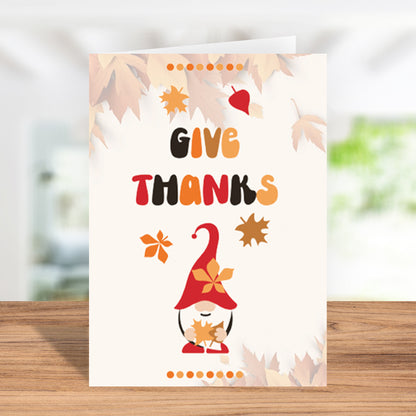 Thanksgiving "Give Thanks" Greeting Card