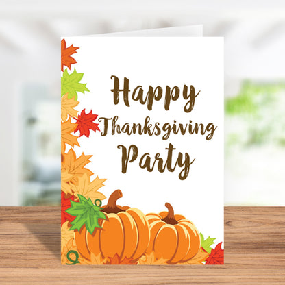 Happy Thanksgiving Party Invitation Greeting Card