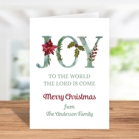 Joy To The World The Lord Is Come Custom Christmas Card