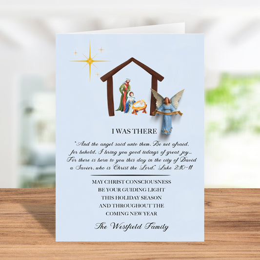 Religious Luke 2:10-11 Custom Christmas Greeting Card