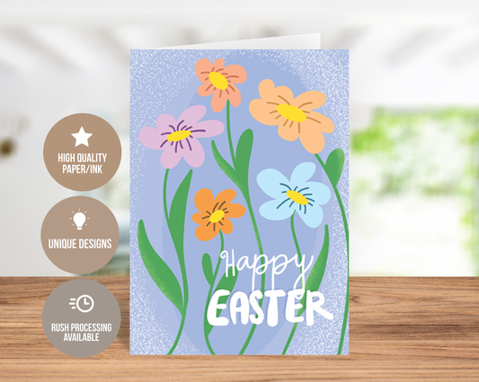 Dancing Flowers - Happy Easter Card