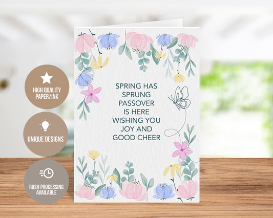 Spring Has Sprung Passover Is Here Greeting Card