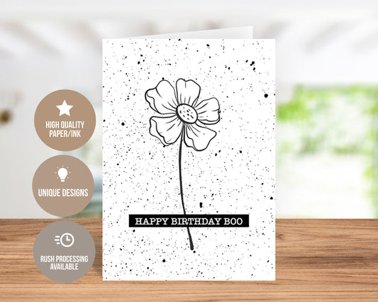 Happy Birthday Boo - Cute and Playful Greeting Card