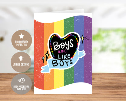 Boys Who Like Boys Pride Greeting Card