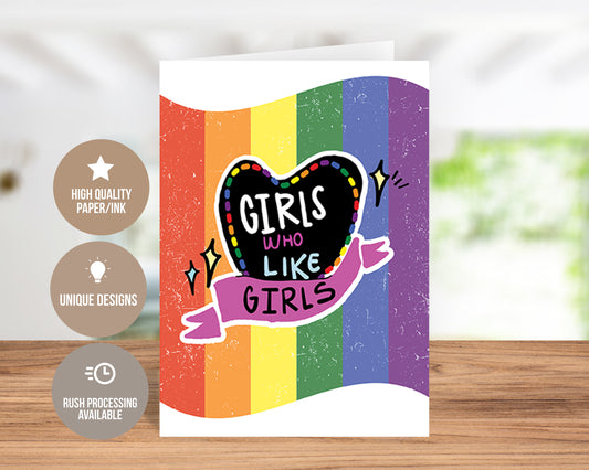 Girls Who Like Girls Pride Awareness Greeting Card