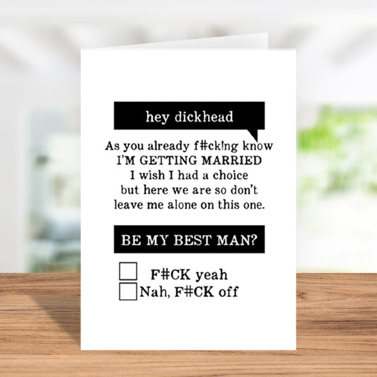 Be My Best Man, Check Response Greeting Card