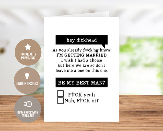 Be My Best Man, Check Response Greeting Card