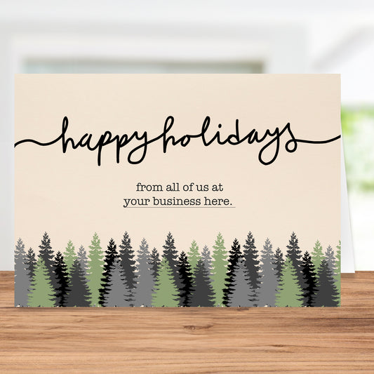 Classic Customizable "Happy Holidays From All Of Us At ....." - Card From Business