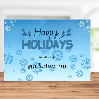 Customizable "Happy Holidays From All Of Us At ....." - Winter Theme Card From Business