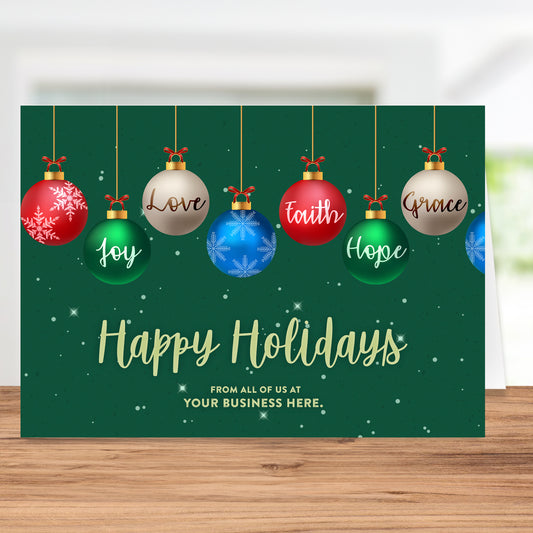 Customizable "Happy Holidays From All Of Us At ..... -Festive Card From Business