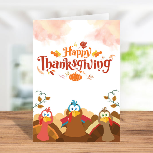 Festive "Happy Thanksgiving" Greeting Card