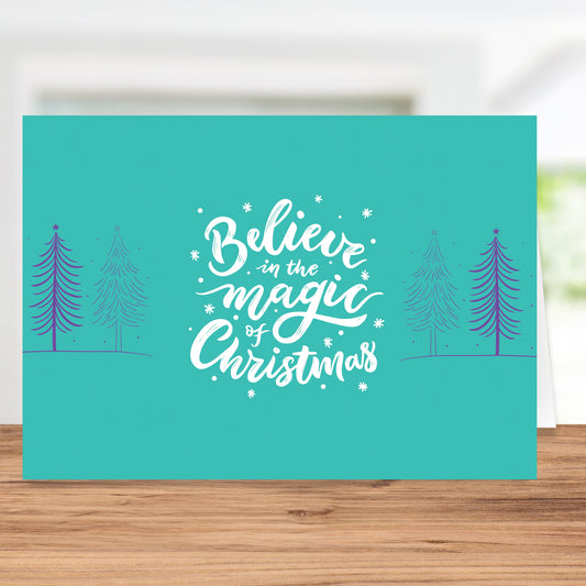 Beautiful "Believe in the Magic of Christmas" Holiday Card