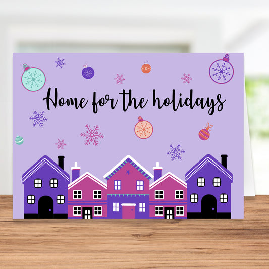 Handmade "Home for the Holidays" Festive Greeting Card