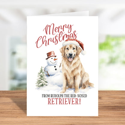 Special "Merry Christmas" Golden Retriever Christmas Card