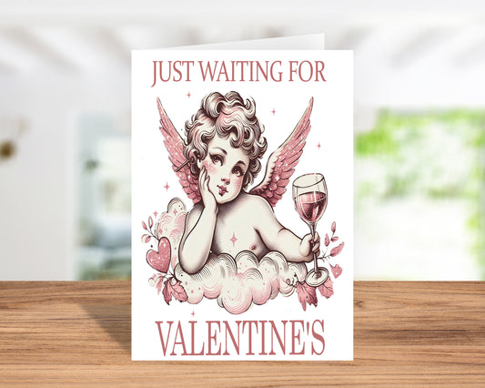 Funny "Cupid’s Wine Break" Handmade Valentine’s Day Card