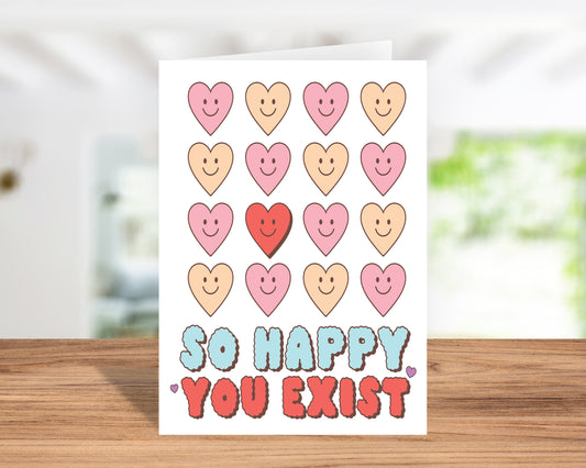 Fun "So Happy You Exist" Handmade Valentine’s Day Card