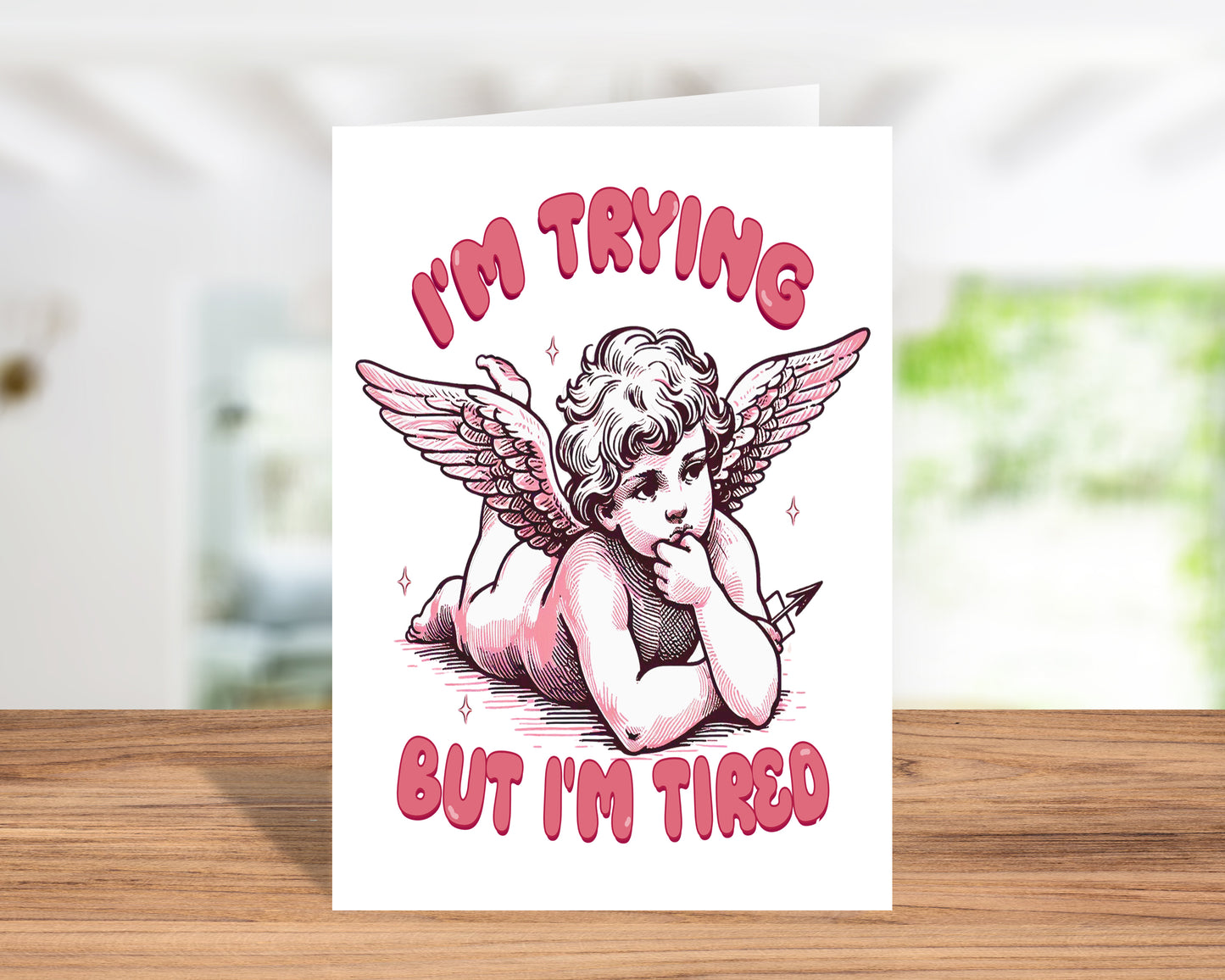 Fun "Cupid's Exhaustion" Handmade Valentine’s Day Card