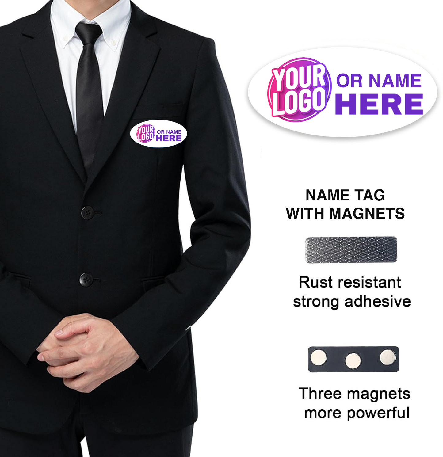 Custom Oval Magnetic Name Tags