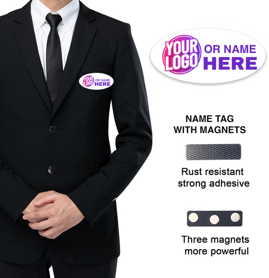 Custom Oval Magnetic Name Tags