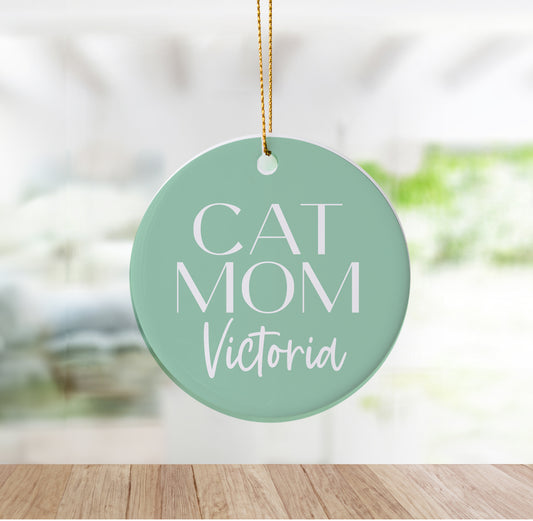 Cat Mom Custom Double-Sided Ornament