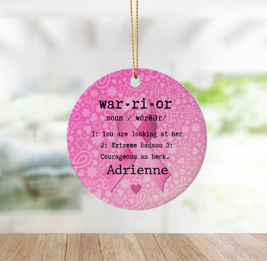 Warrior Definition Cancer Survivor Ornament