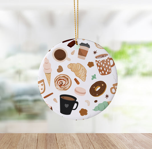 Coffee & Pastries Christmas Ornament