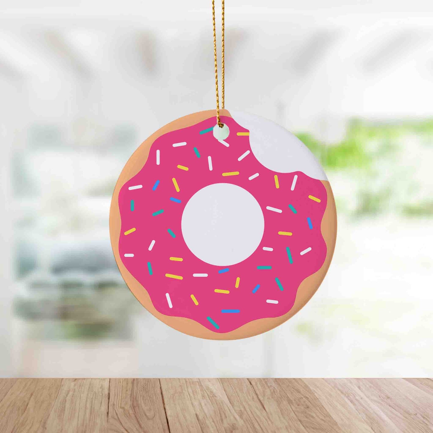 Pink Donut Christmas Ornament