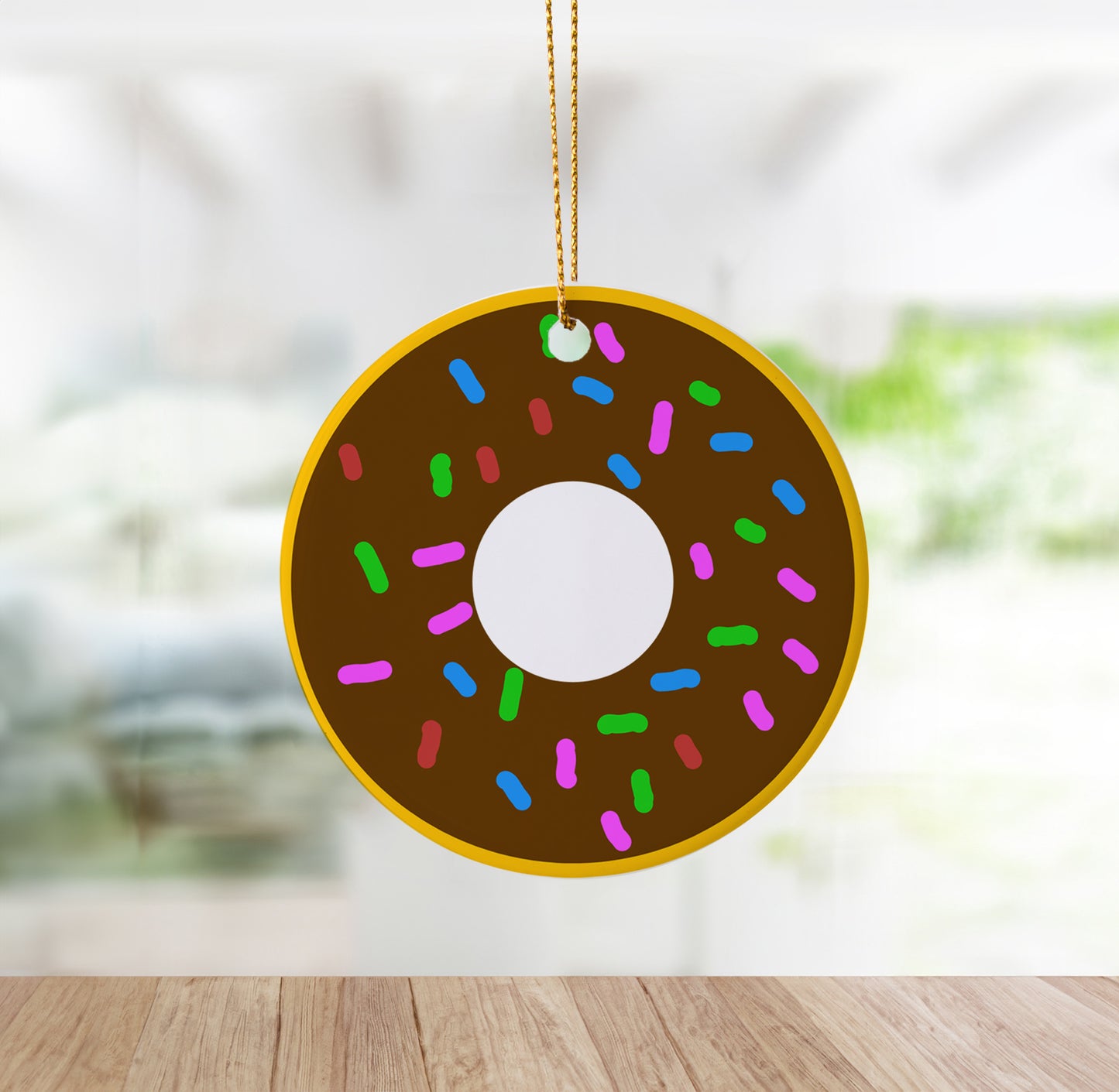 Chocolate Donut Christmas Ornament