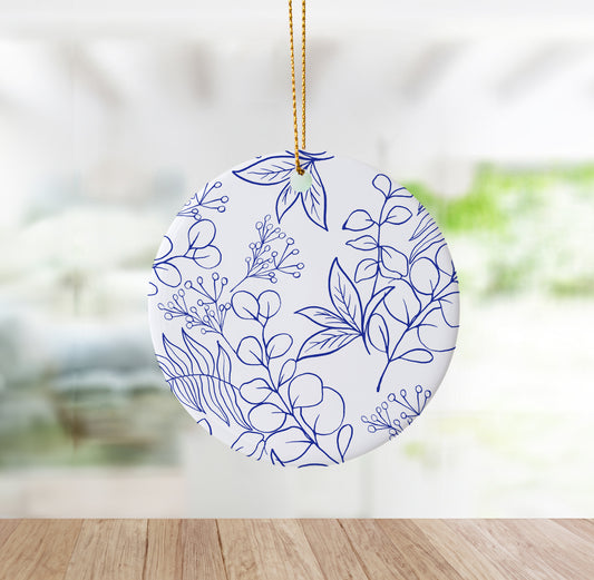 Blue and White Chinoiserie Inspired Ornament